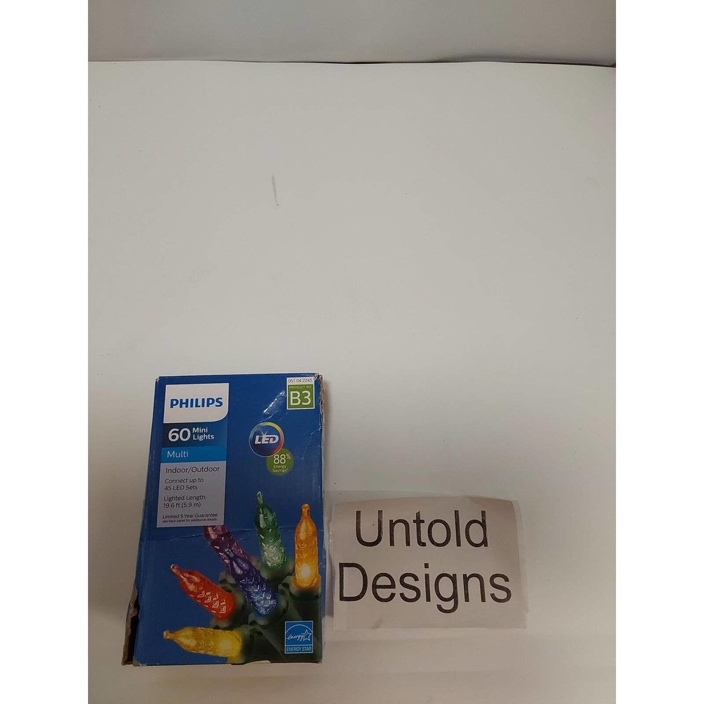 Philips 60ct LED Christmas Faceted Mini String Lights Multicolored